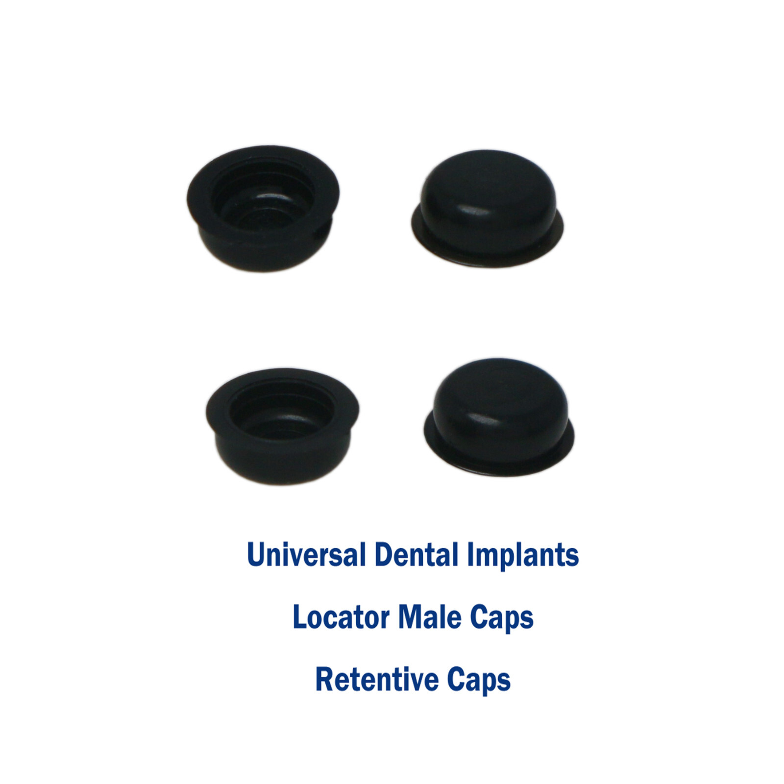 US Dental Overdenture Retention Black Caps Metal Housing fits Locator Abutments
