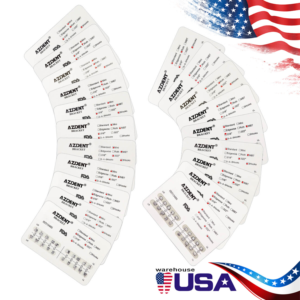 Dental Ortho Brackets Mini/Standard MBT/Roth 022/018/ Self-ligating Brackets