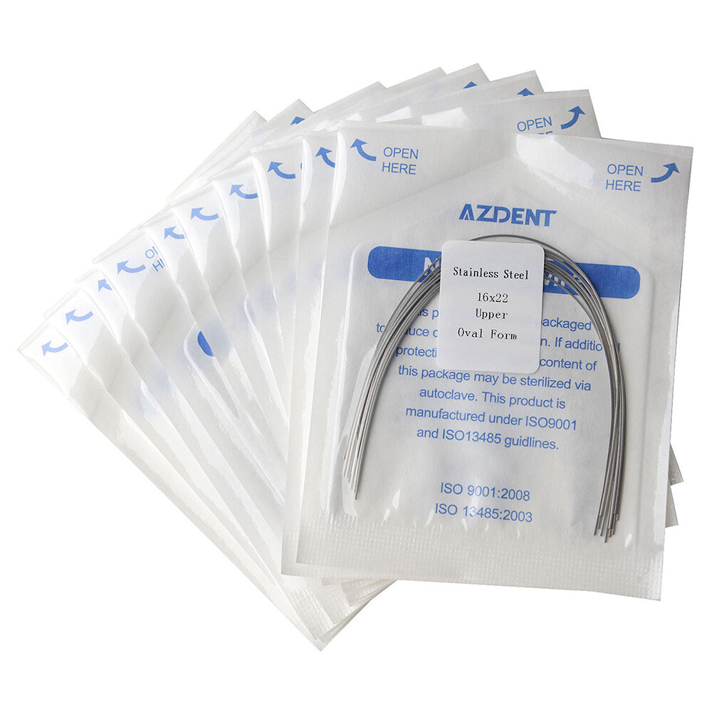 AZDENT Dental Orthodontic Rectangular Stainles Steel Arch Wire Ovoid/Nature Form