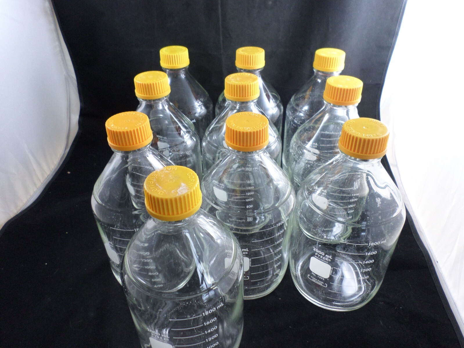 PYREX 2L Graduated Round Media Storage Bottles With GL45 Screw Cap 13952L(10/cs)