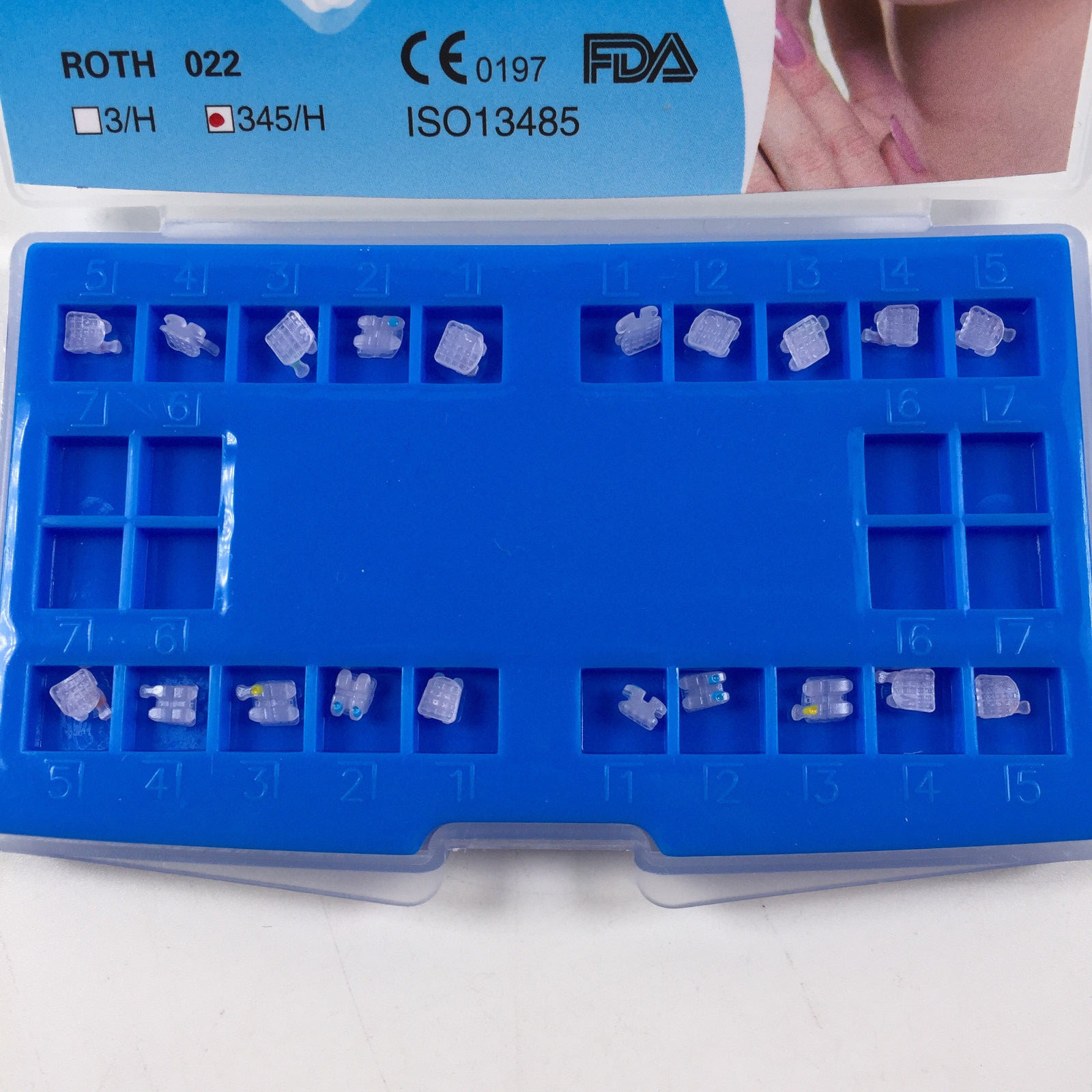 Dental ORMAER 3M Ceramic Brackets Mini Roth MBT 022″ Slot 018″ 345/3Hooks