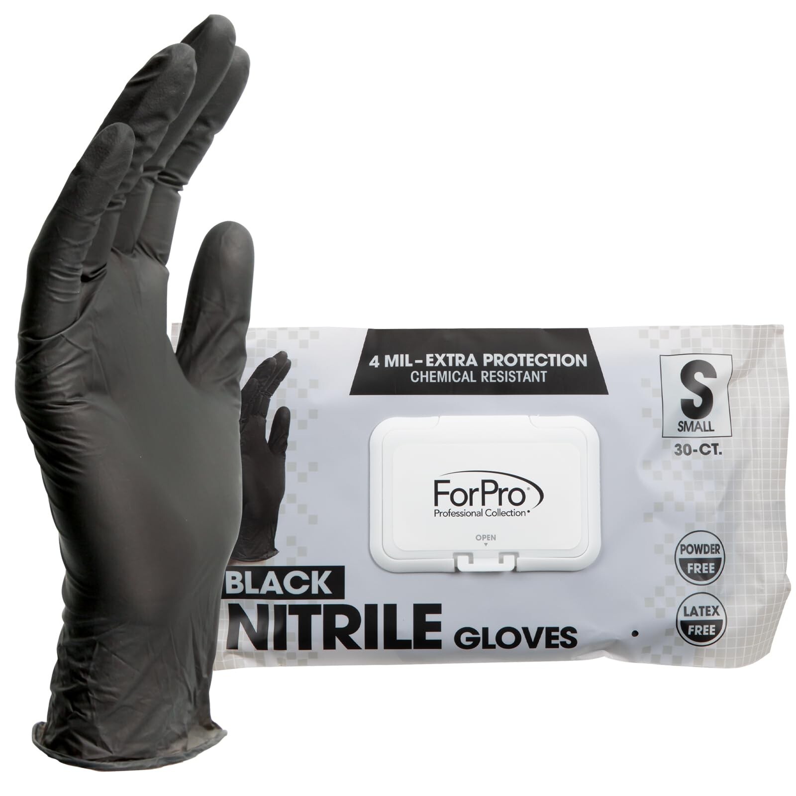 ForPro Professional Collection Unisex Adult Black Color Nitrile