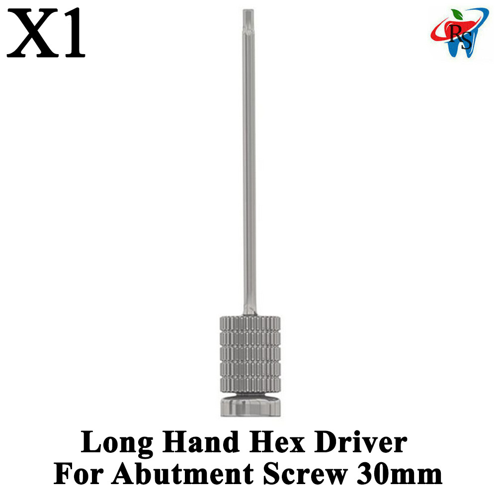 1 pcs Dental Long Hand Hex Driver 1.25mm For Abutment Screw 30mm Tools