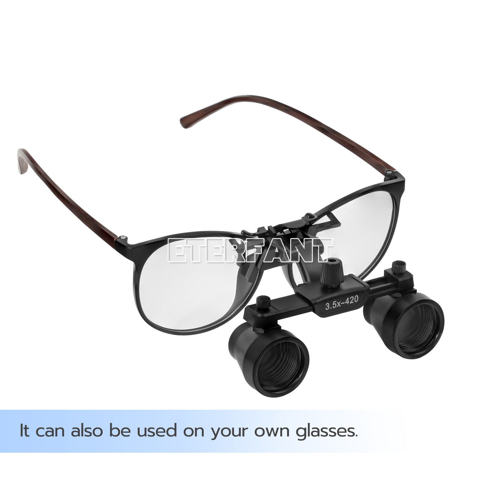ETERFANT Dental Surgical Binocular Magnifier Loupes High-Definition 3.5X Silver