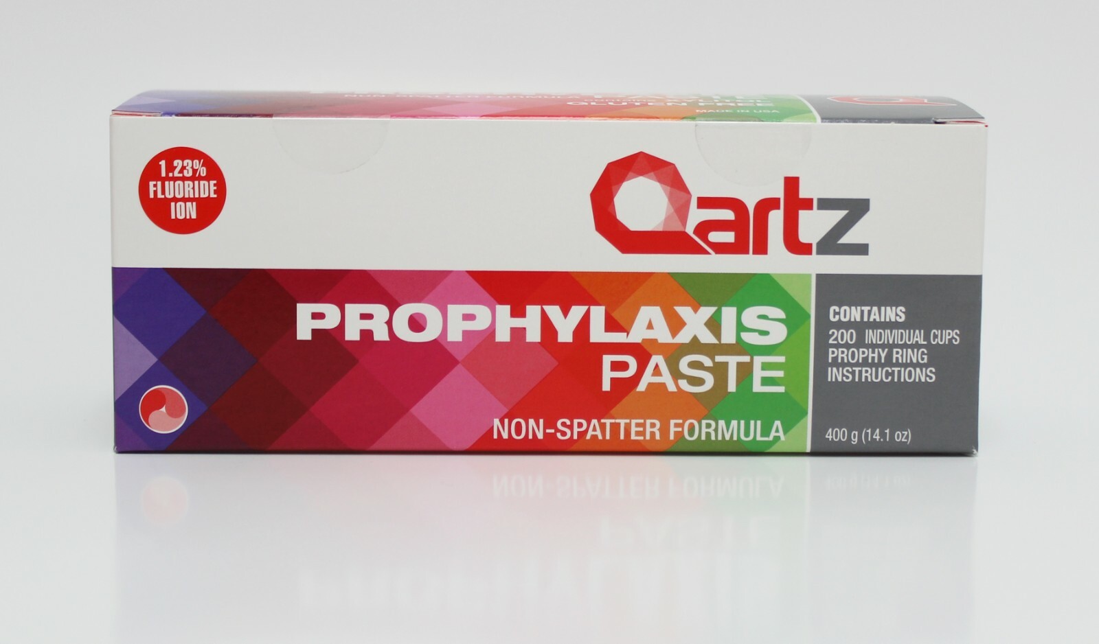 Prophy Paste Cups CHERRY MEDIUM Qartz 200/Box DENTAL NON SPLATTER W/FLOURIDE