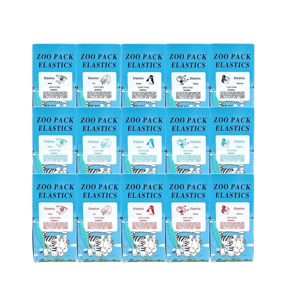 5000pcs Dental Ortho Elastic Rubber Bands 3.5/5.0/6.5 OZ Latex Braces Zoo Pack