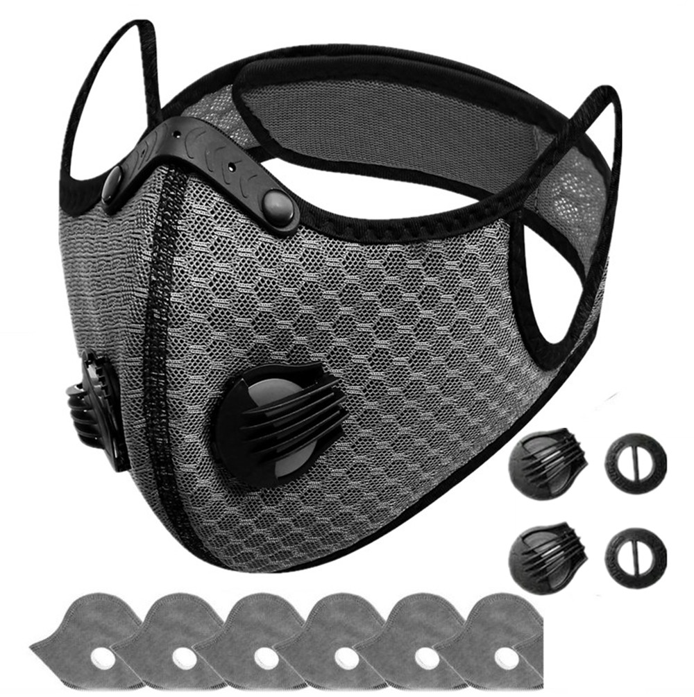 Half Face Cover Respirator Mask W/ Filters Anti Air Pollution Reusable Facepiece