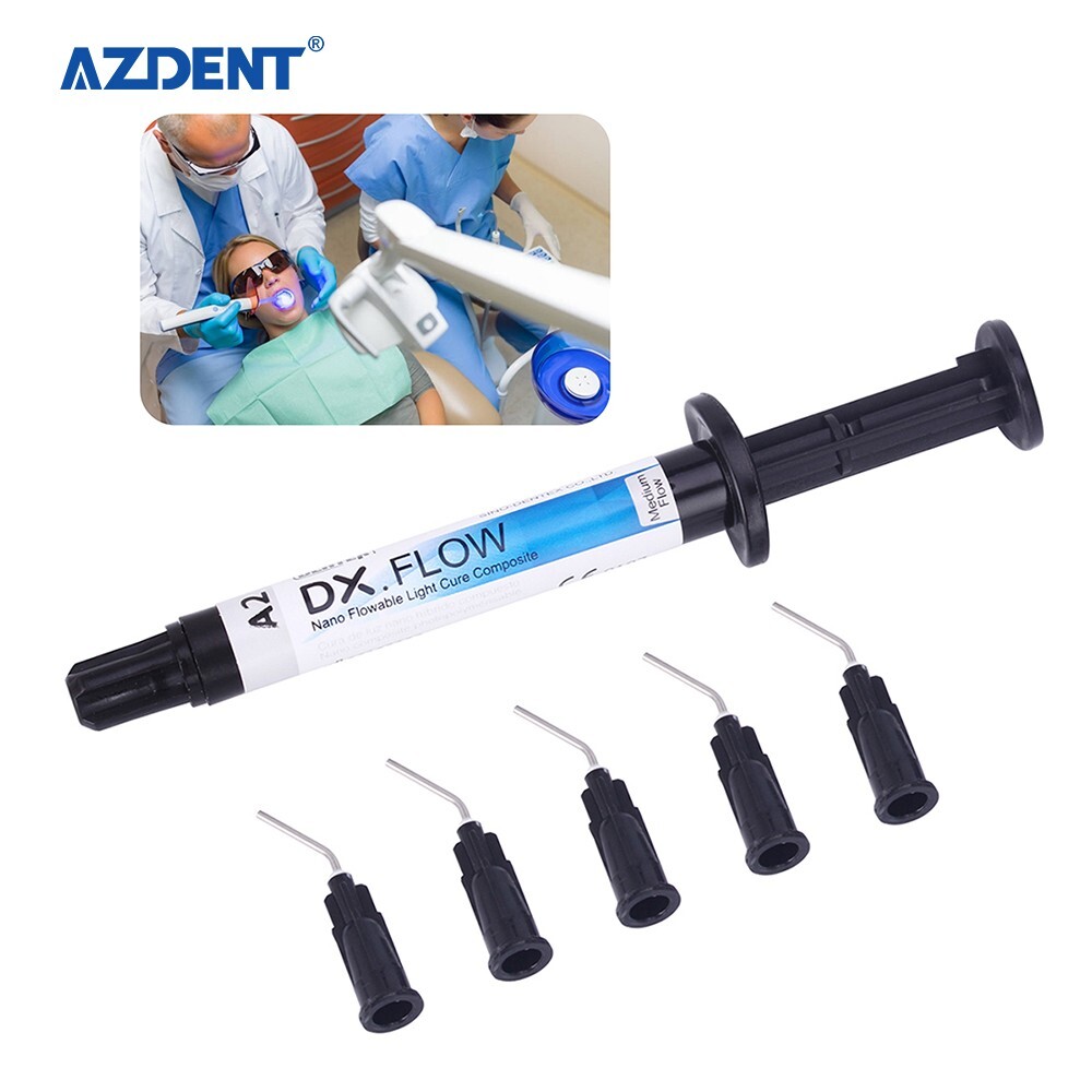 DENTEX Dental Flowable Light Cure Composite Resin Medium Flow A2 Shade