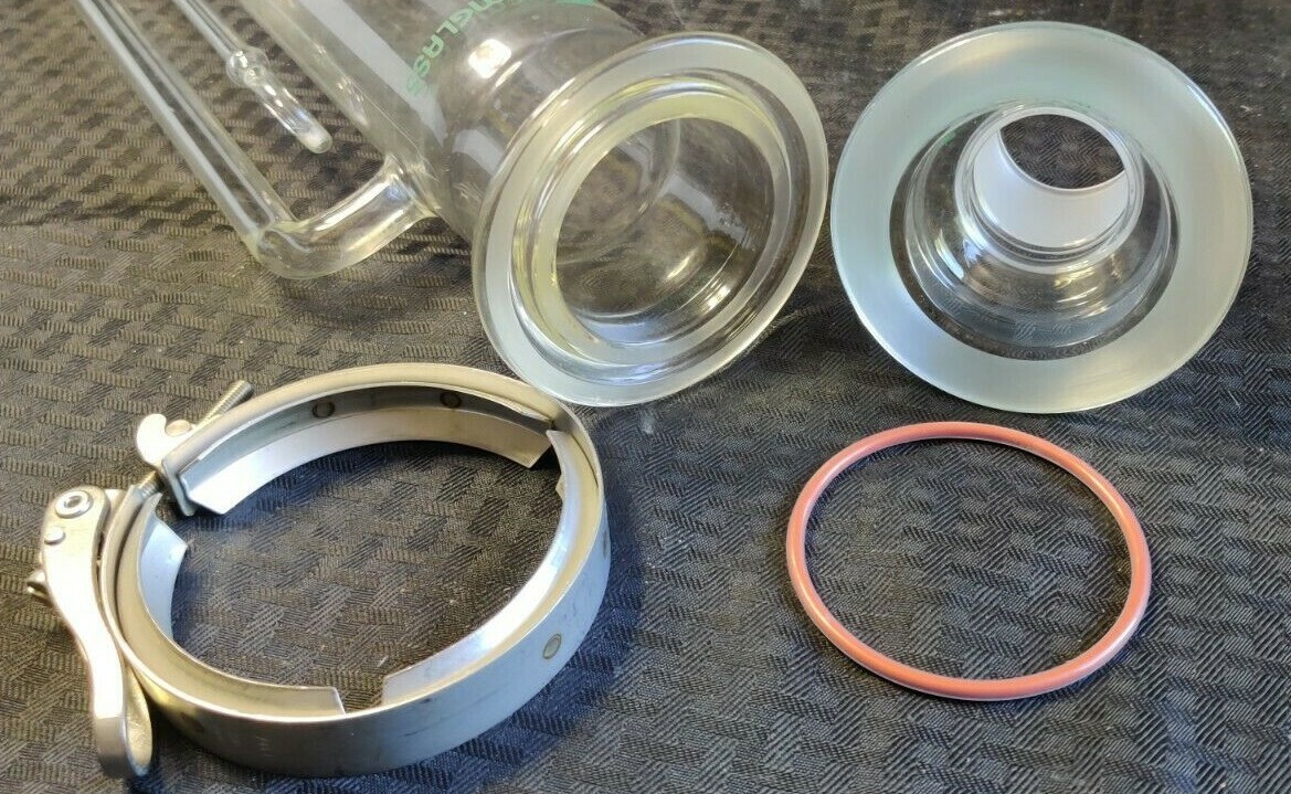 Chemglass 500mL Soxhlet Solvent Extractor, Complete w/ 60mm Schott Flange 45/50
