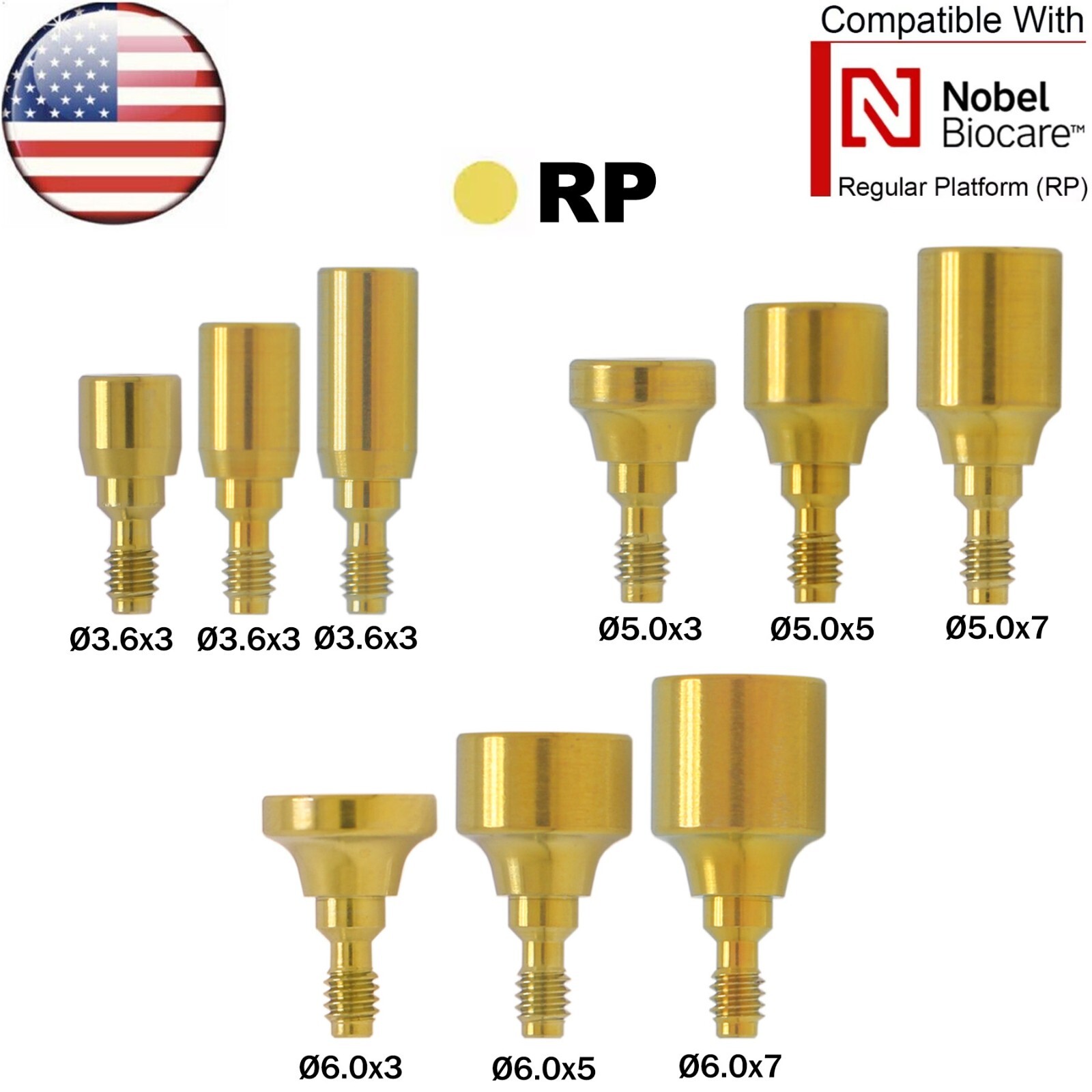 US Fit Nobel Active Healing Abutment NP/RP Impression Coping Closed/Open Tray