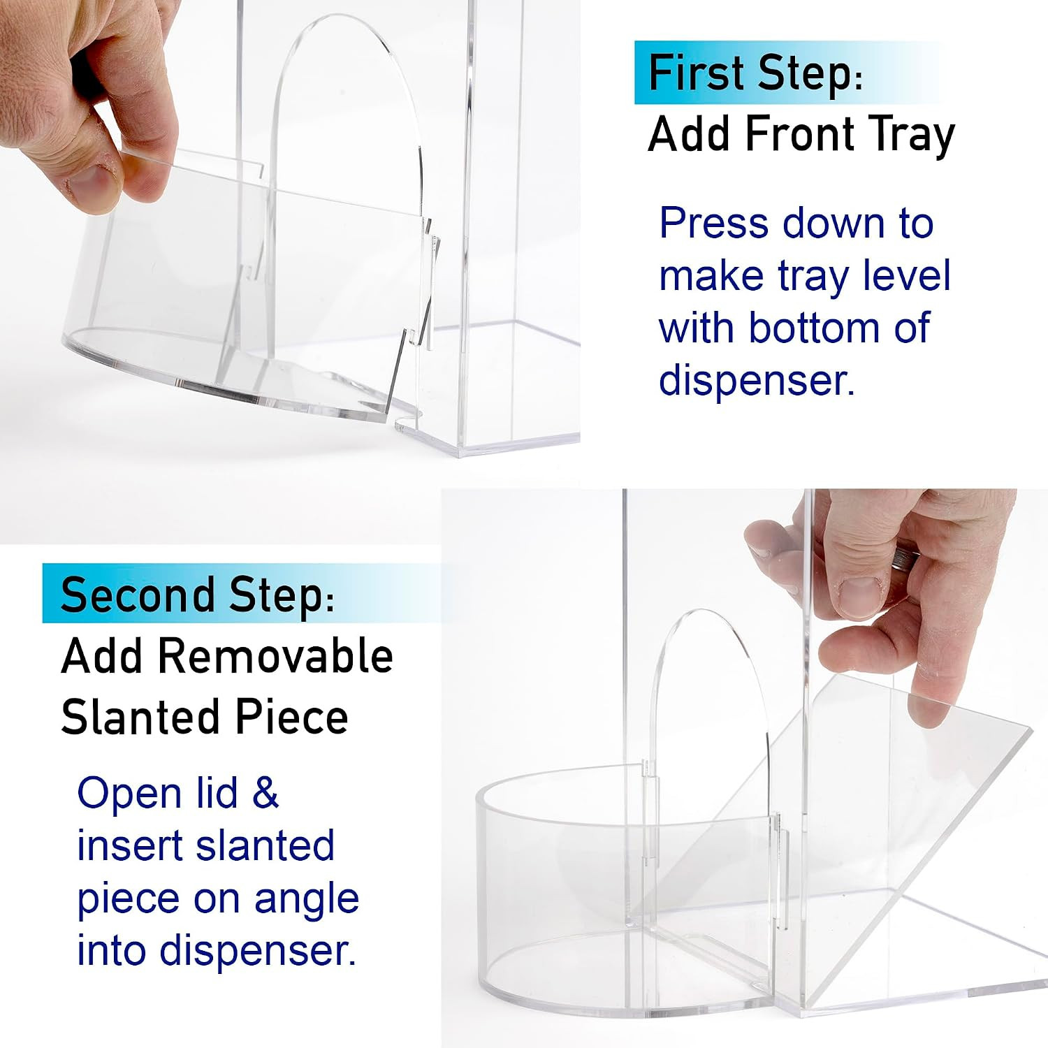 Earplug Holder, Universal Clear Acrylic Storage with Blue Lid for Small Bulk Acc