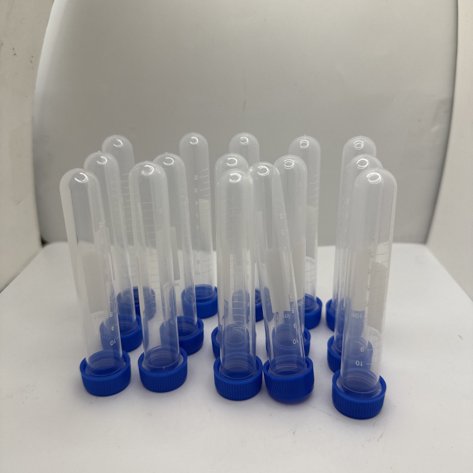 15pcs 10mL Plastic Centrifuge Tubes Screw Cap Polypropylene Lab Sample Vials