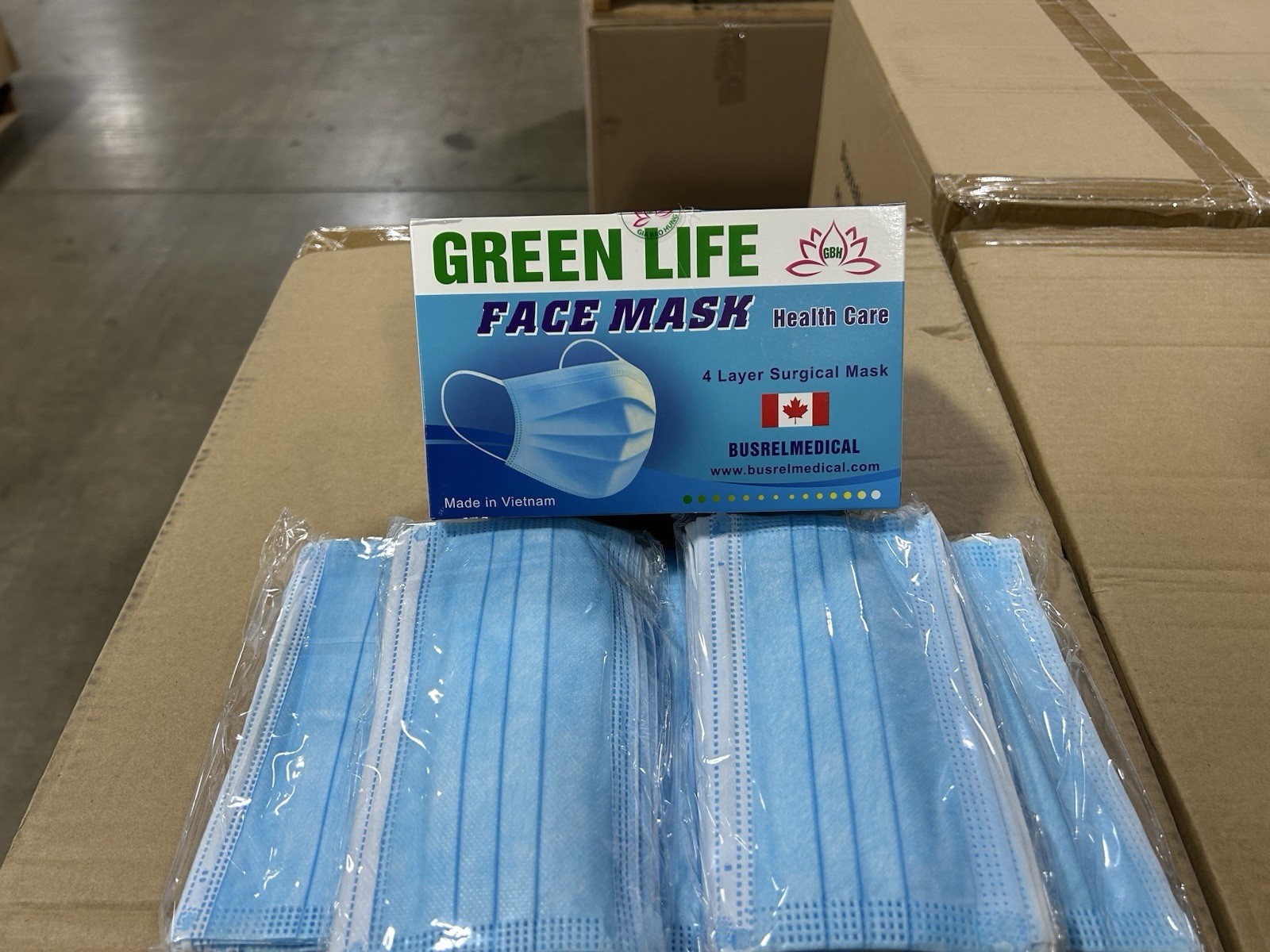 Green Life 4 Layer Surgical Mask. 300 Count