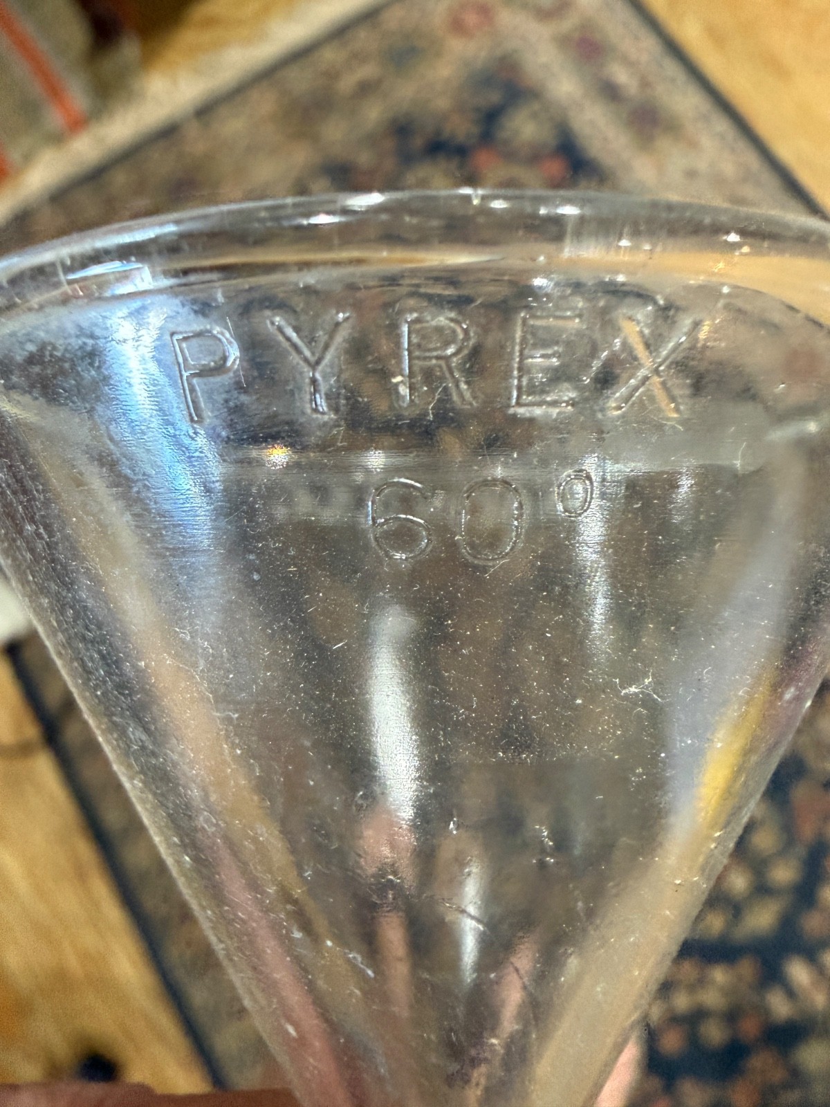 Corning PYREX Glass 60° Angle Long Stem Filling Funnel