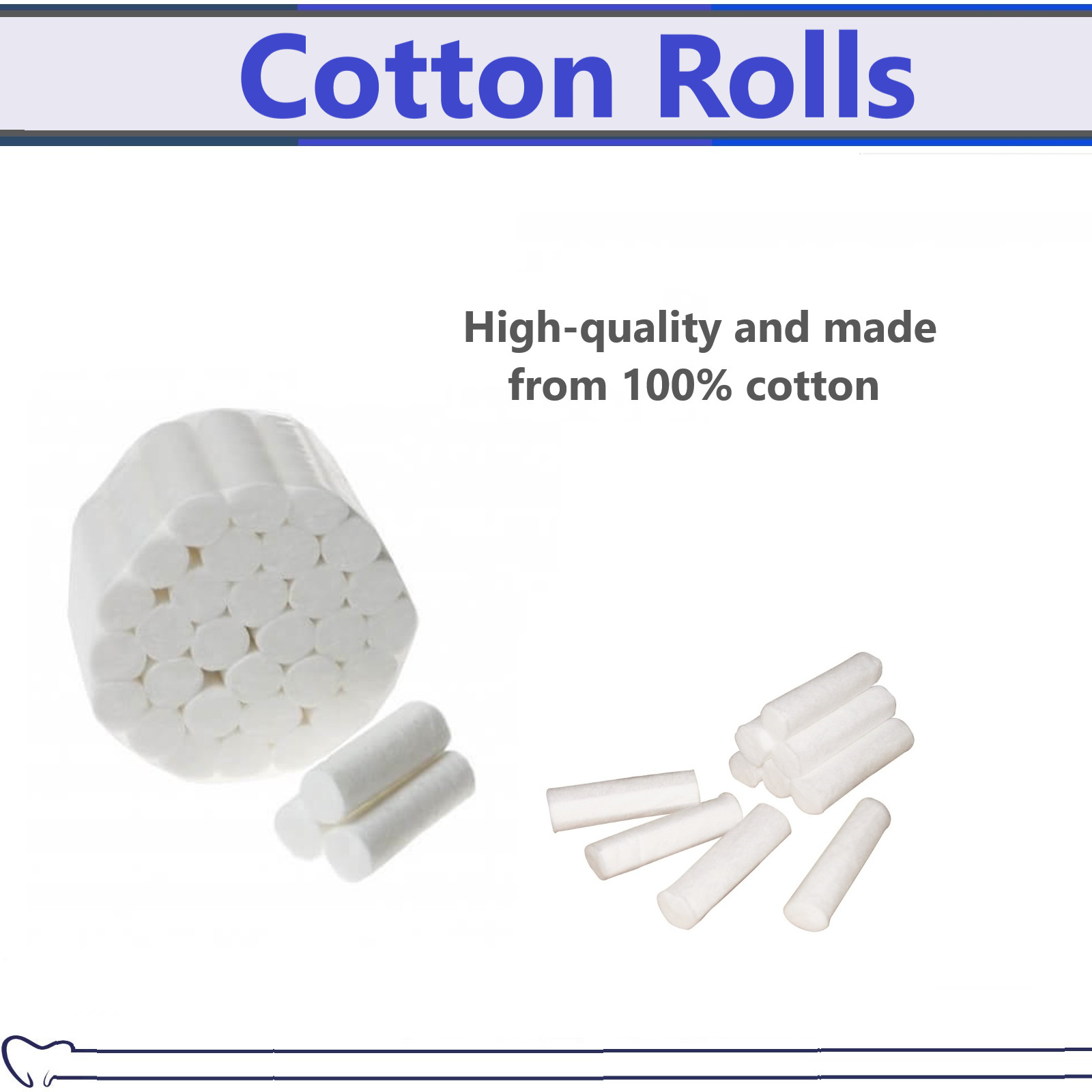 100 pcs Dental COTTON ROLLS #2 MEDIUM – US SELLER PREMIUM QUALITY