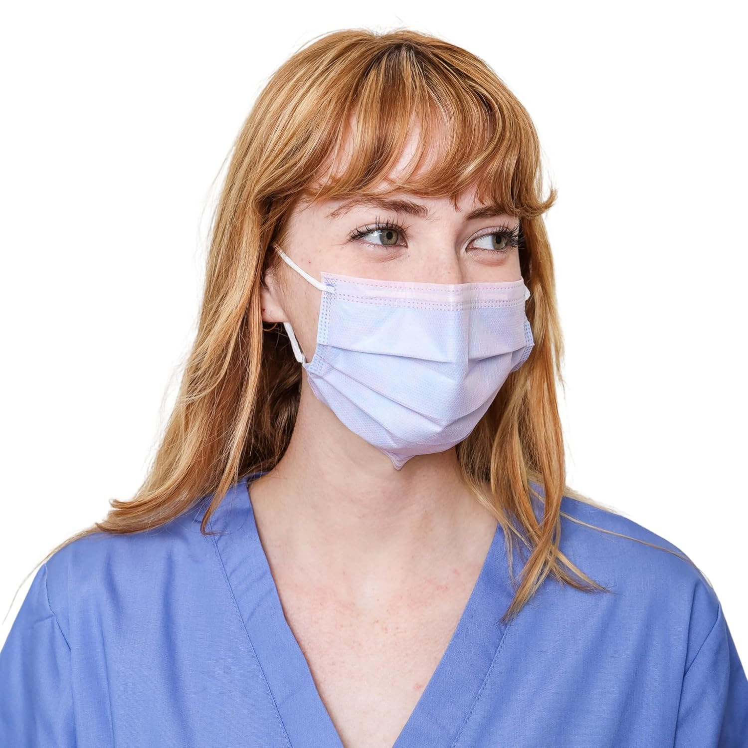 Cosmo Blue Face Masks, Disposable, 4-Ply, Elastic Earloops, Medical & Dental, Le