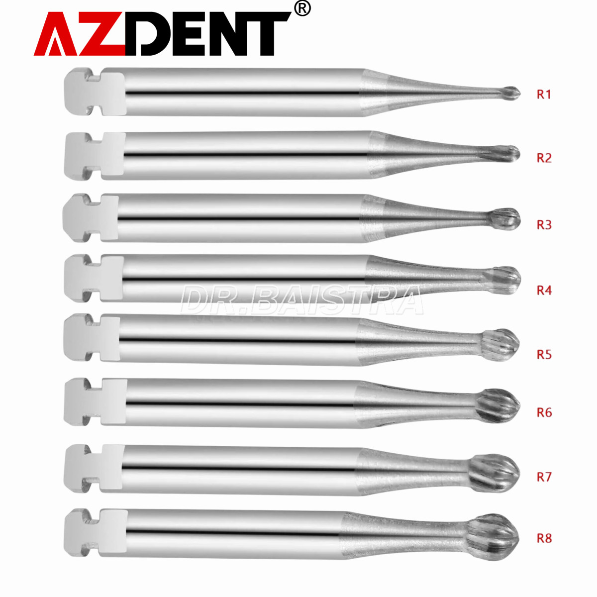 8 Types Dental Round Carbide Bur for Slow Speed Latch Type RA 1# – 8# Burs