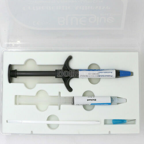 CE Dental Orthodontic Adhesive Curing Light Adhesive paste in syinges blue glue