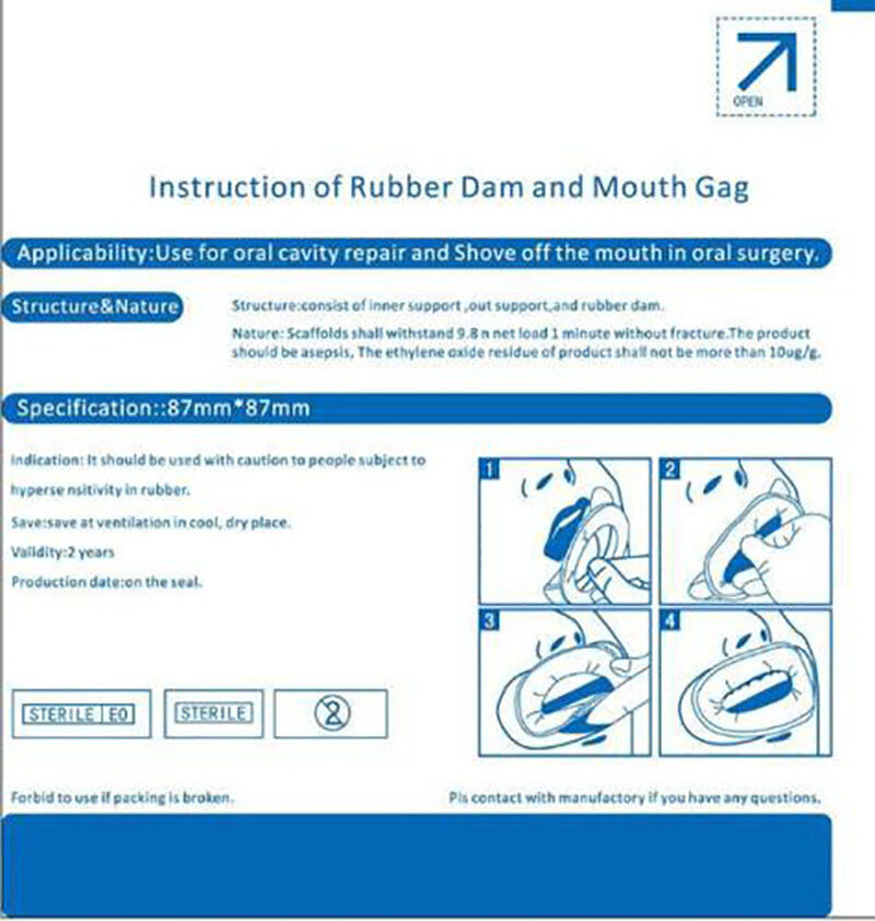 10Pcs Disposable Sterile Rubber Dam Dental Cheek Lip Retractor Opener Latex Free