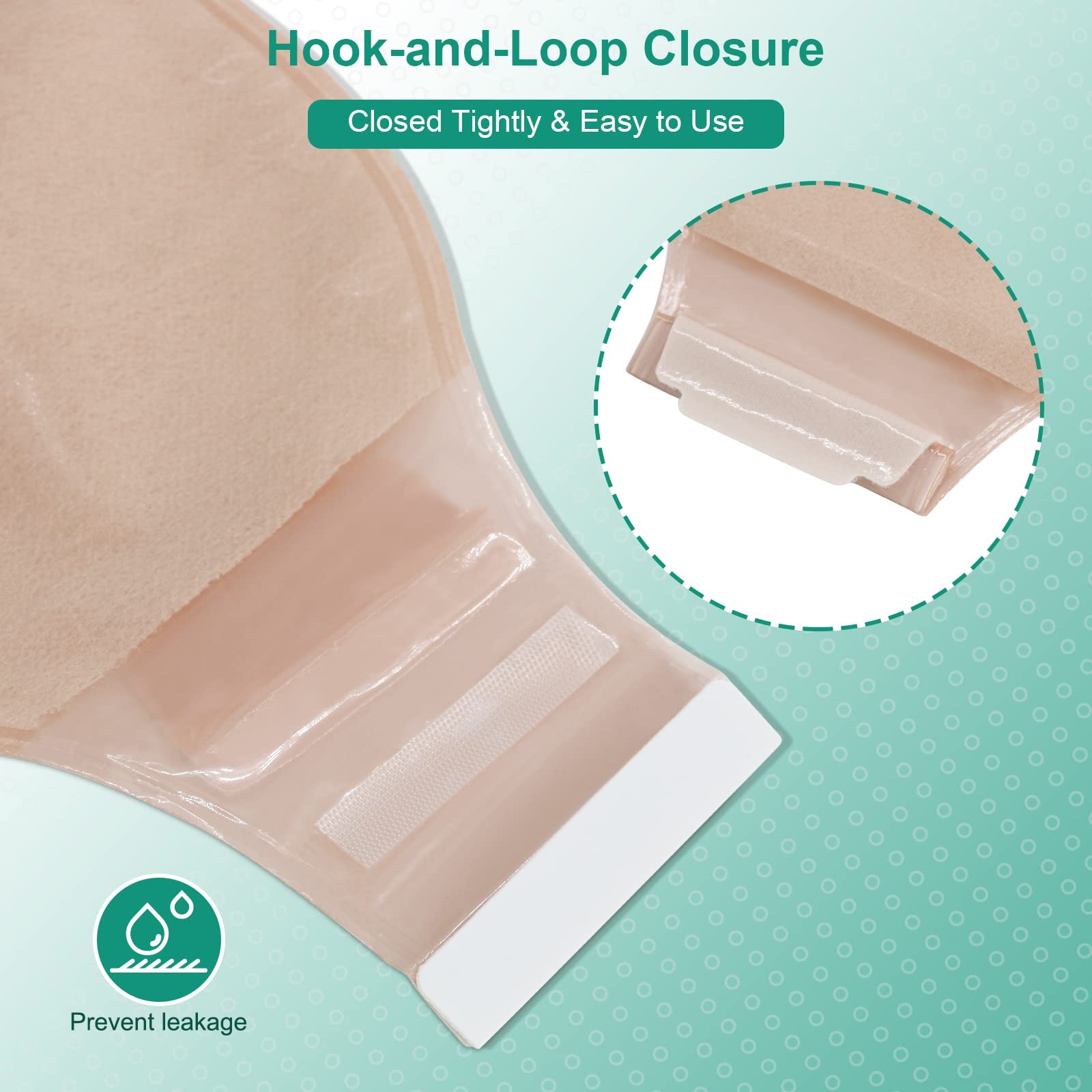 Suconbe Ostomy Supplies 21Pcs Colostomy Bag Hook-And-Loop Closure- 15 Pcs Two