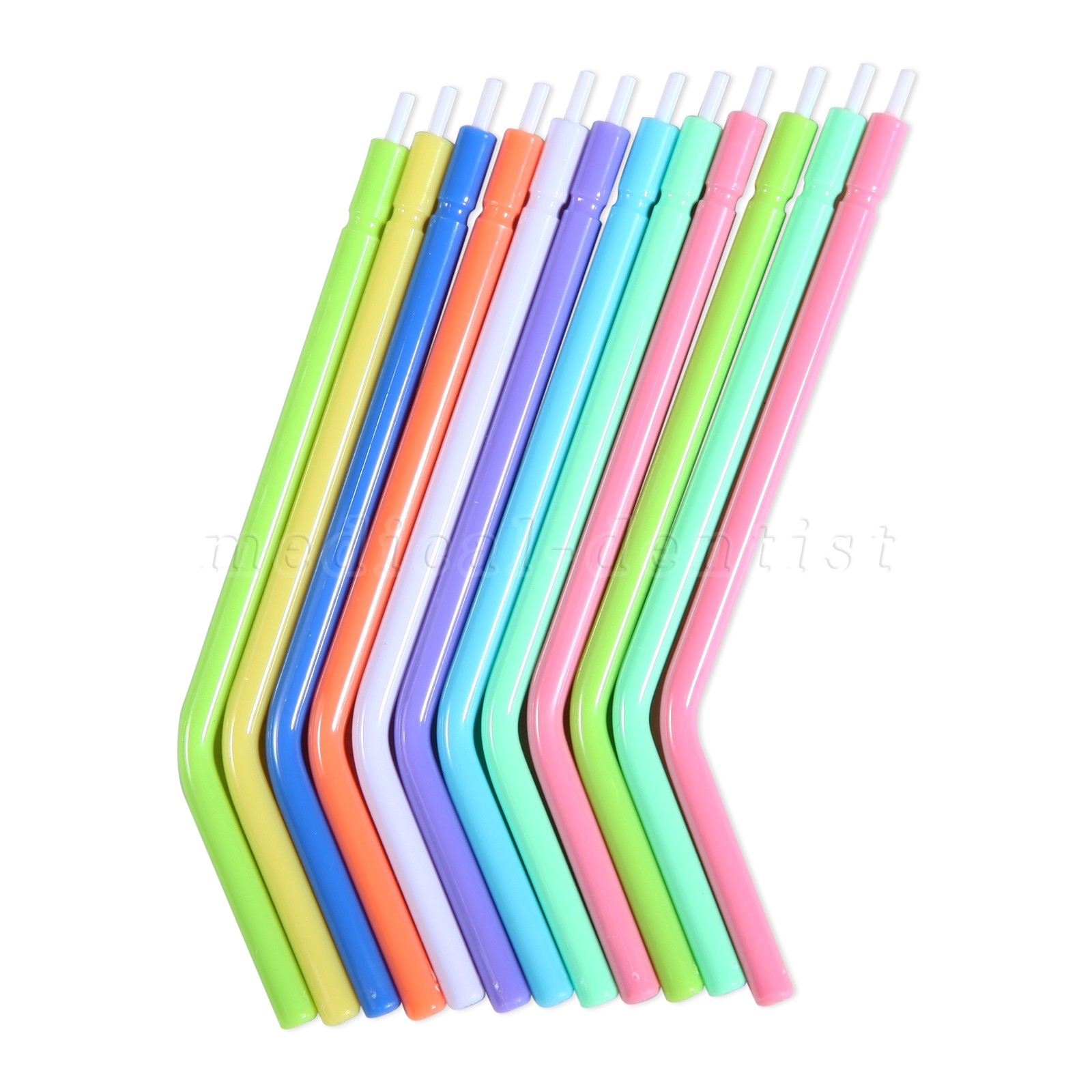 250 Pcs Dental Disposable Air Water Syringe Tips-White Inner Rainbow Outer Tube