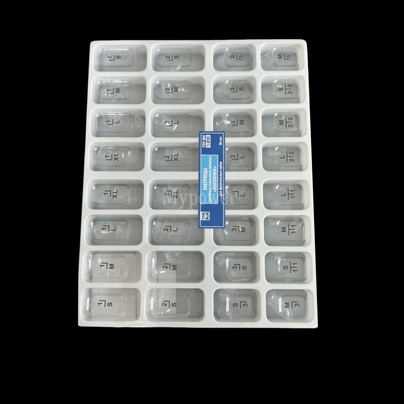 Dental Anterior Transparent Forms For Temporary Crowns 1.910 Kit TOR VM 64Pcs