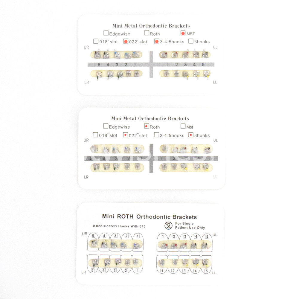 Dental Orthodontic MIM Monoblock Bracket Metal Mini Roth/MBT 0.022 3 4 5 Hook