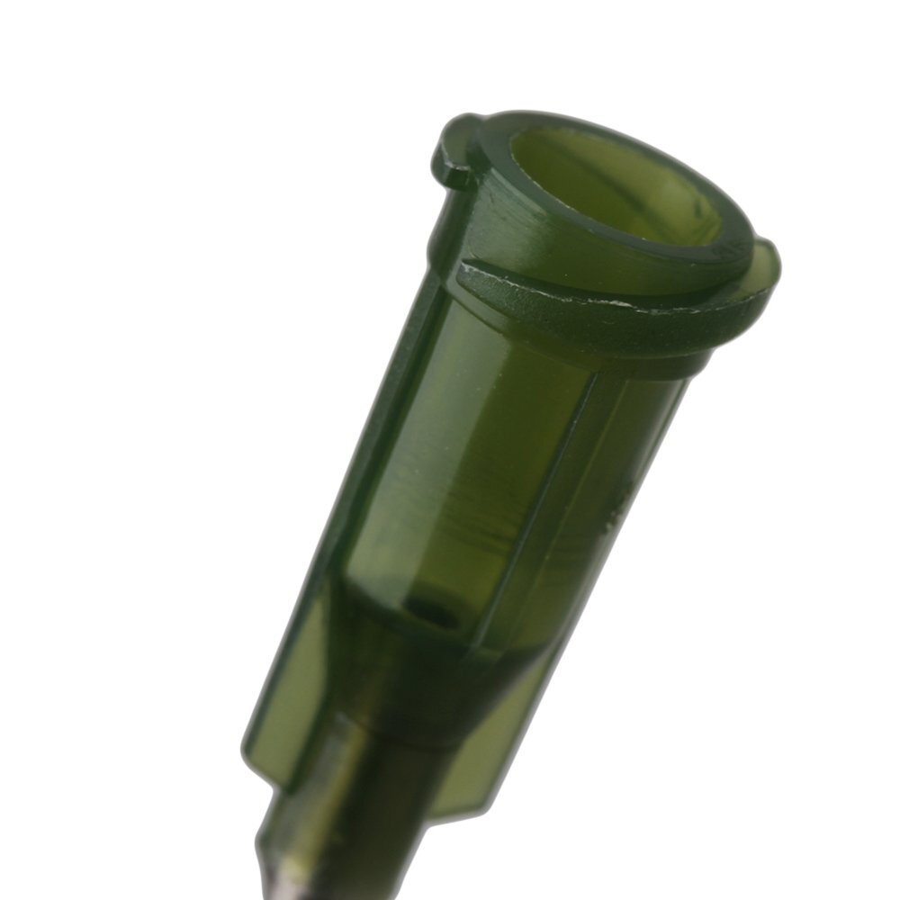 200PCS Screw Mount 1.5inch Dispensing Blunt Needles 14Ga Olive color
