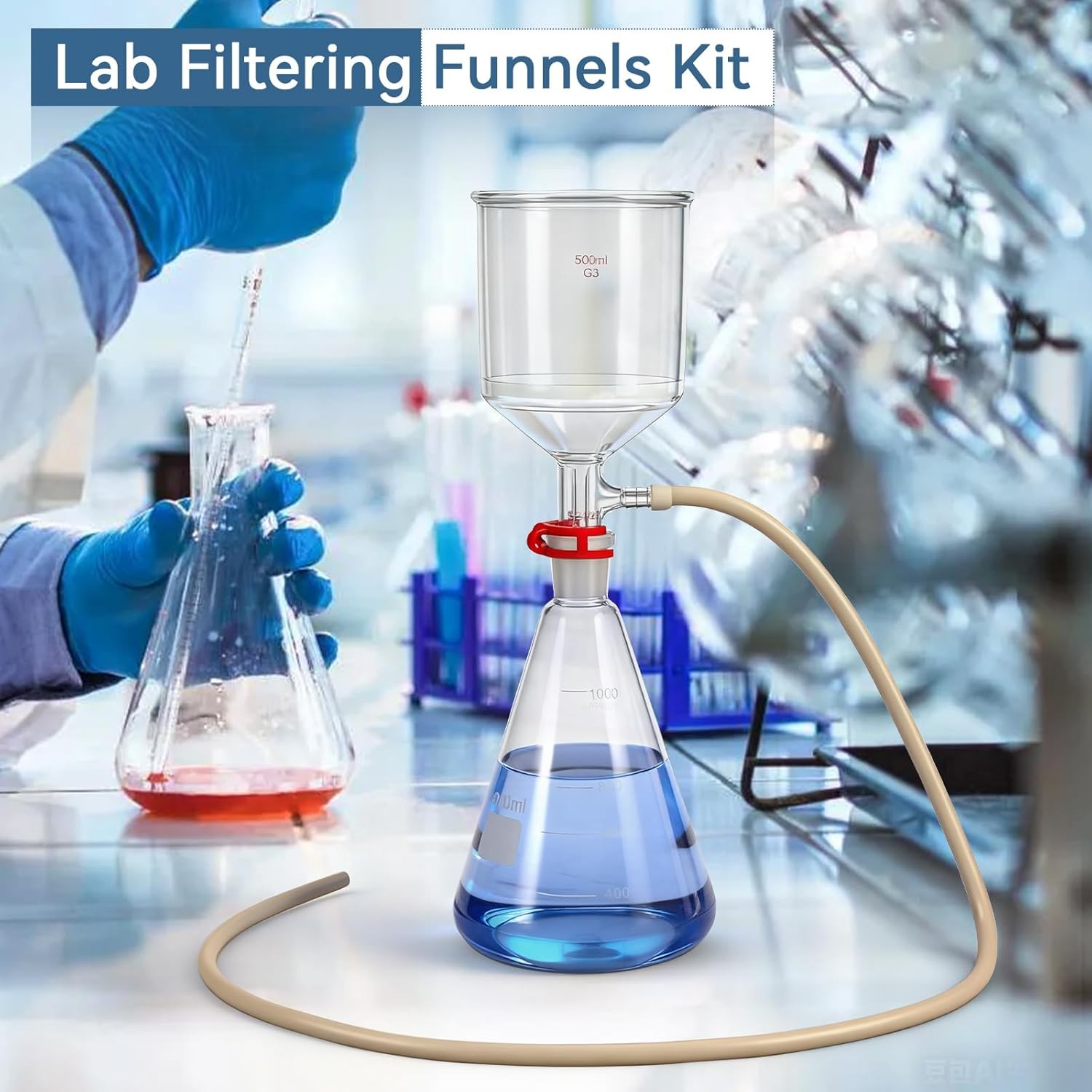 500Ml Borosilicate Glass Buchner Filtering Funnel with Medium Fine (G3) – 24/29