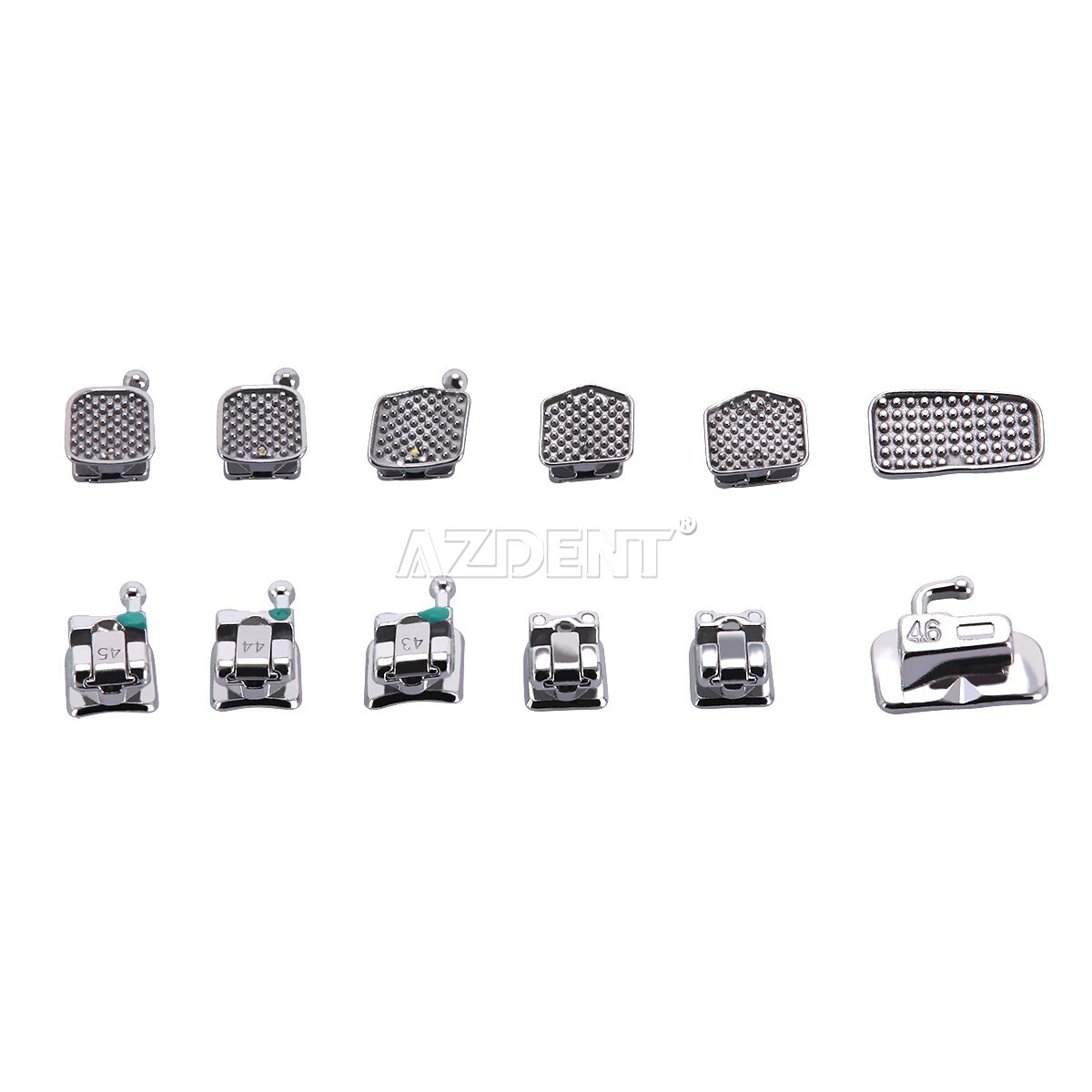 10X AZDENT Dental Orthodontic Self-Ligating Braces Brackets Roth.022 Hooks 3-4-5