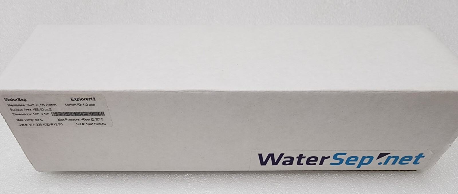 WaterSep WA 005 10EXP12 S0 Explorer12 Reuse Hollow Fiber Cartridge, 5k Membrane
