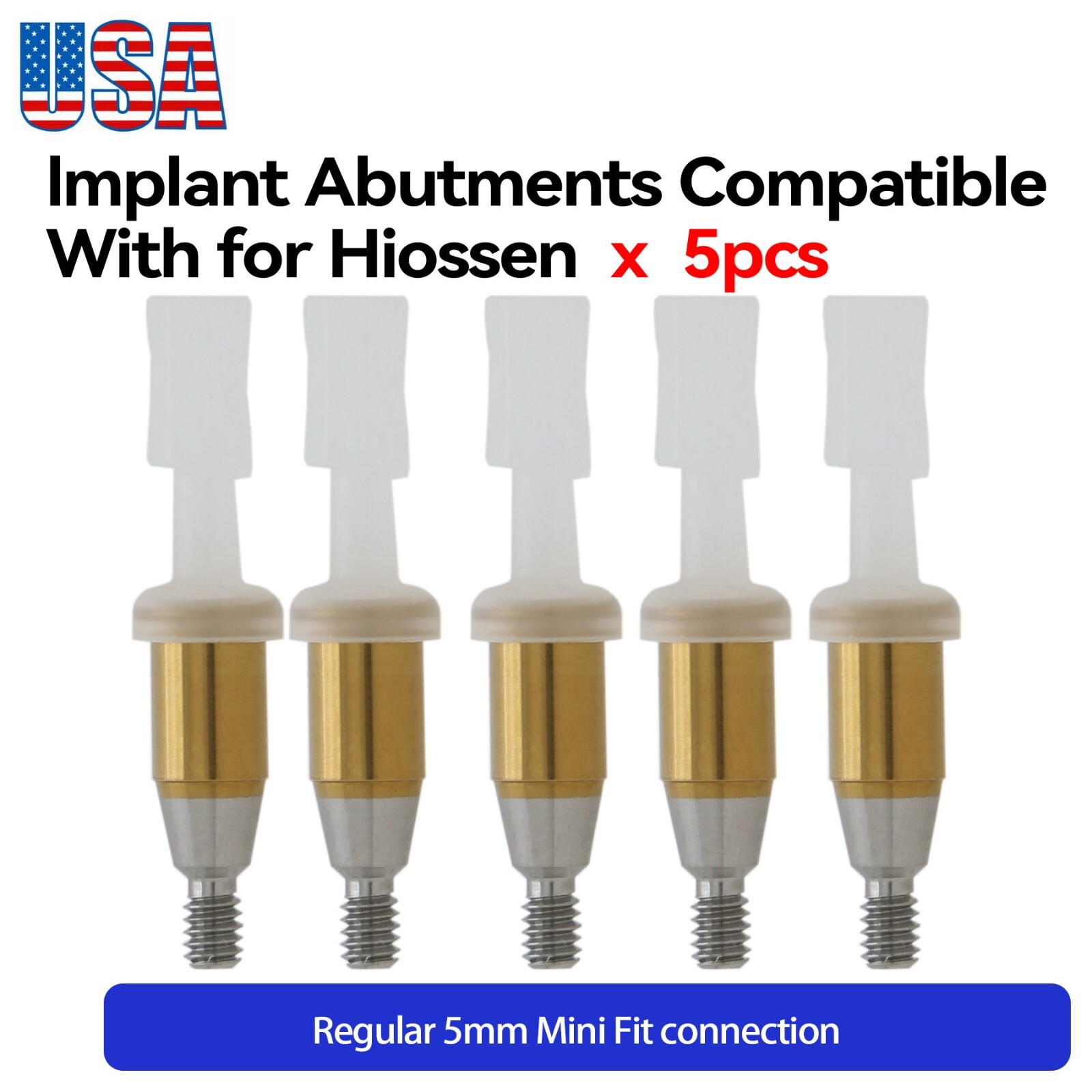 US 5PCS Dental Regular 5mm Locator Attachment Fits HIOSSEN ET II/III SA Fixture