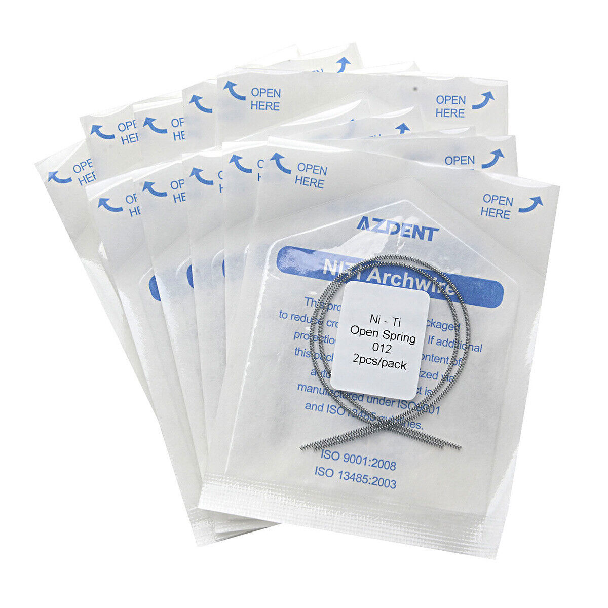 AZDENT Uso de Ortodoncia Dental Niti Muelle en Espiral Abierto 0.010/0.012*180mm
