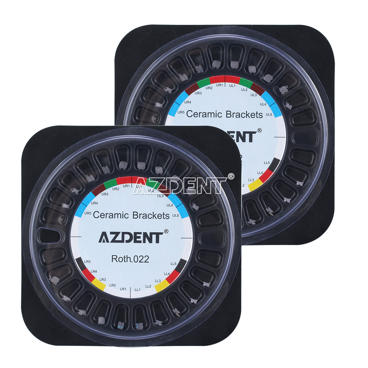 AZDENT Dental Orthodontic Ceramic Brackes Braces Roth /MBT .022 Hooks 3 4 5