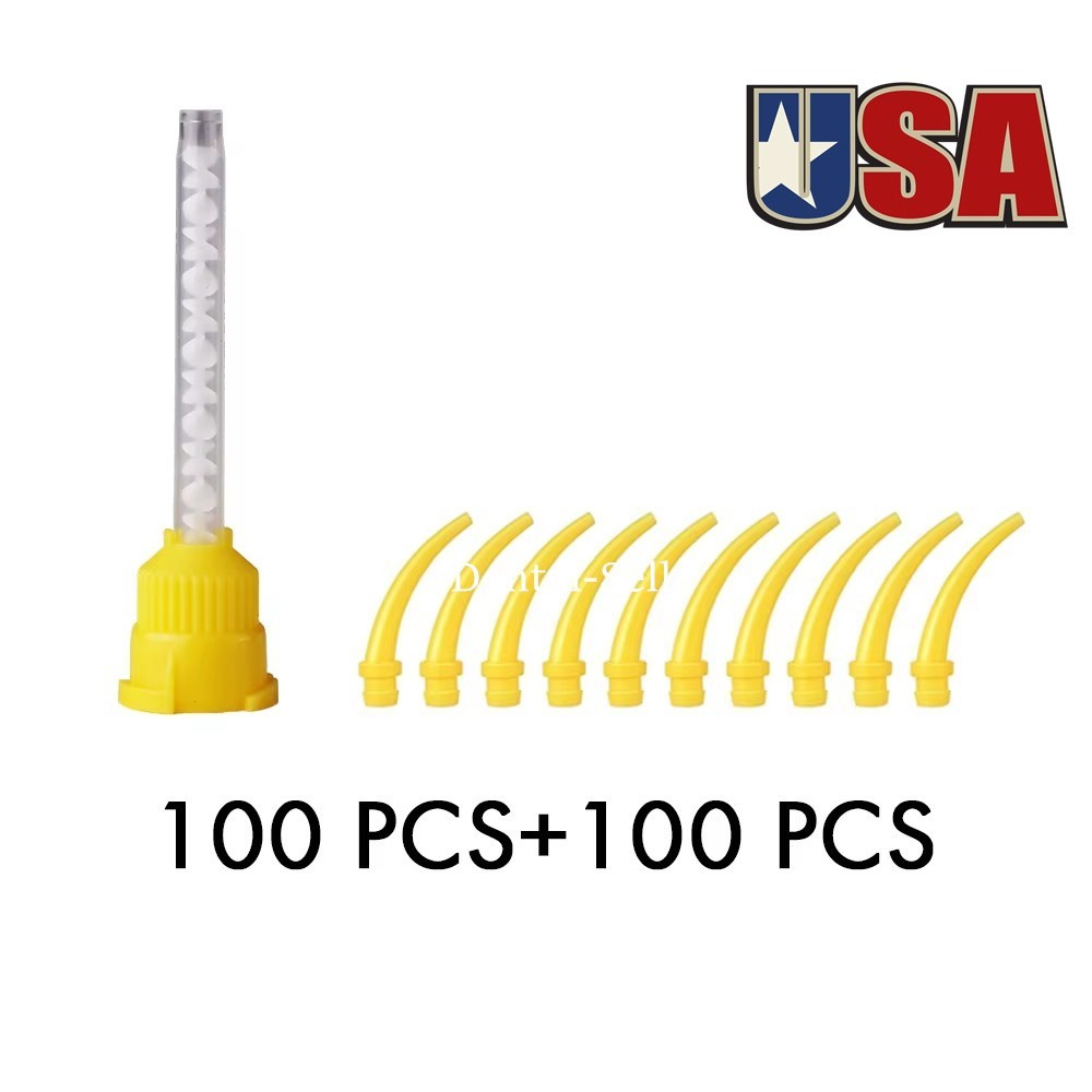 Dental Impression Mixing Tips Yellow 1:1 Intraoral Tip For Impression Material