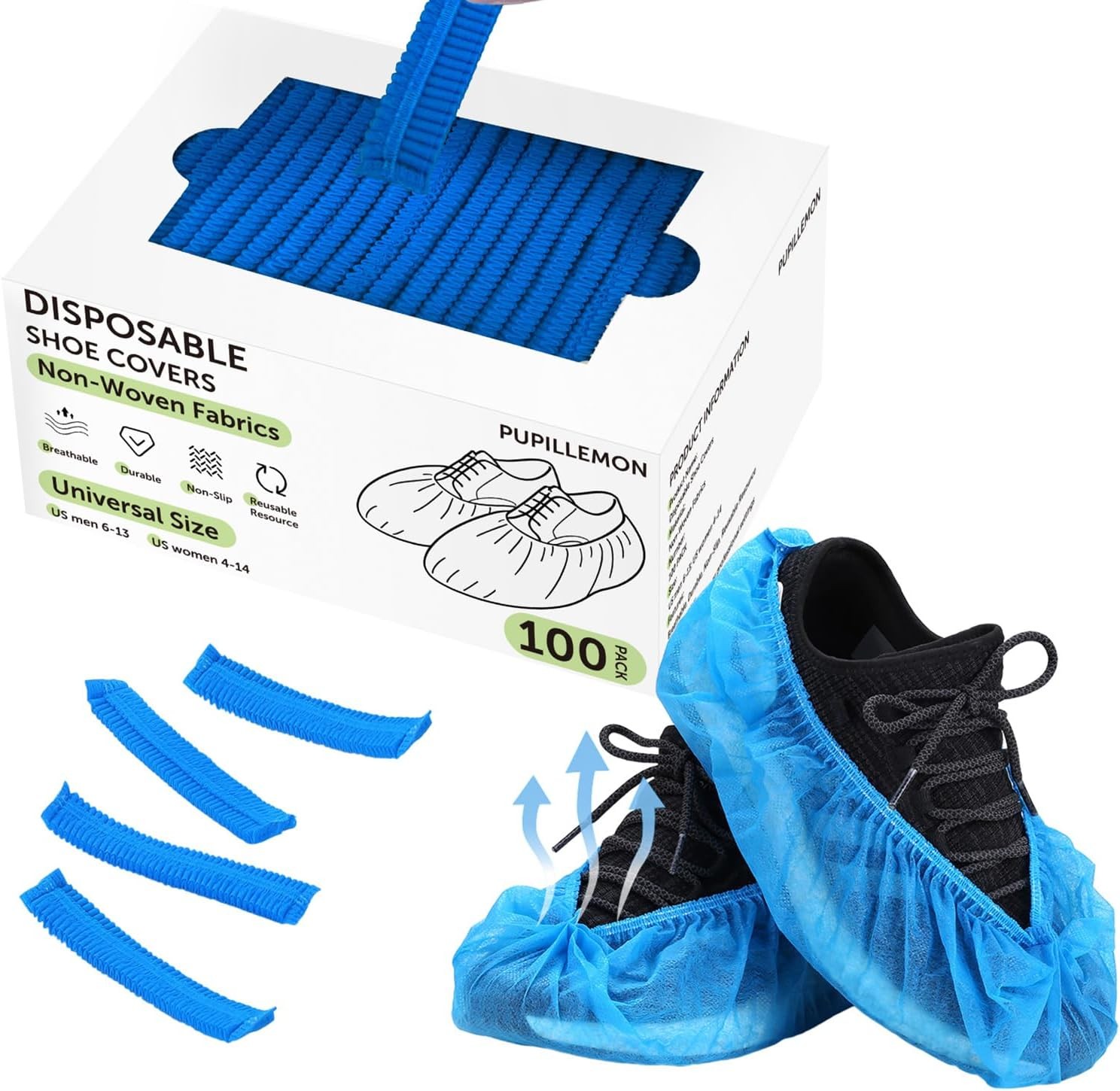 50/100/200 Pack Non-Silp Shoe Covers Disposable Indoors Non-Woven Fabric
