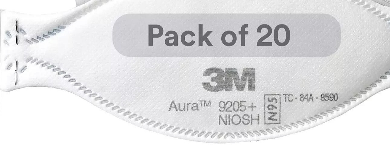 New! 3M Aura 9205+ N95 Particulate Respirator Disposable Protective Mask 20 PCS