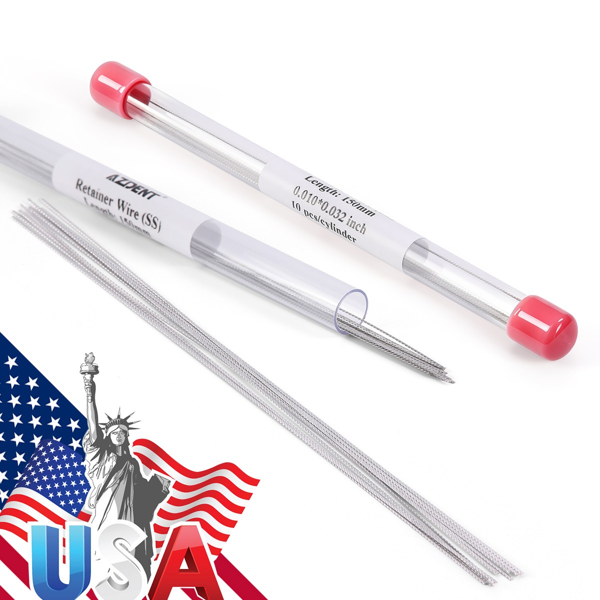 10Pcs/1Pack Dental Ortho Lingual Retainer Wire Stainless Steel Flat Twist Wires