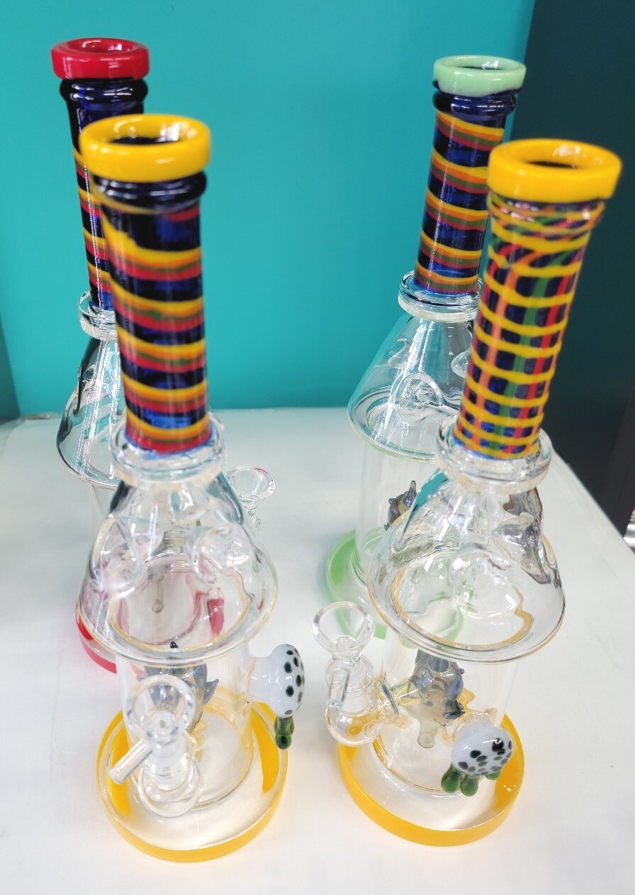 THICK 12.1/2″ Multi Color Bong HEAVY Glass Water Pipe HOOKAH