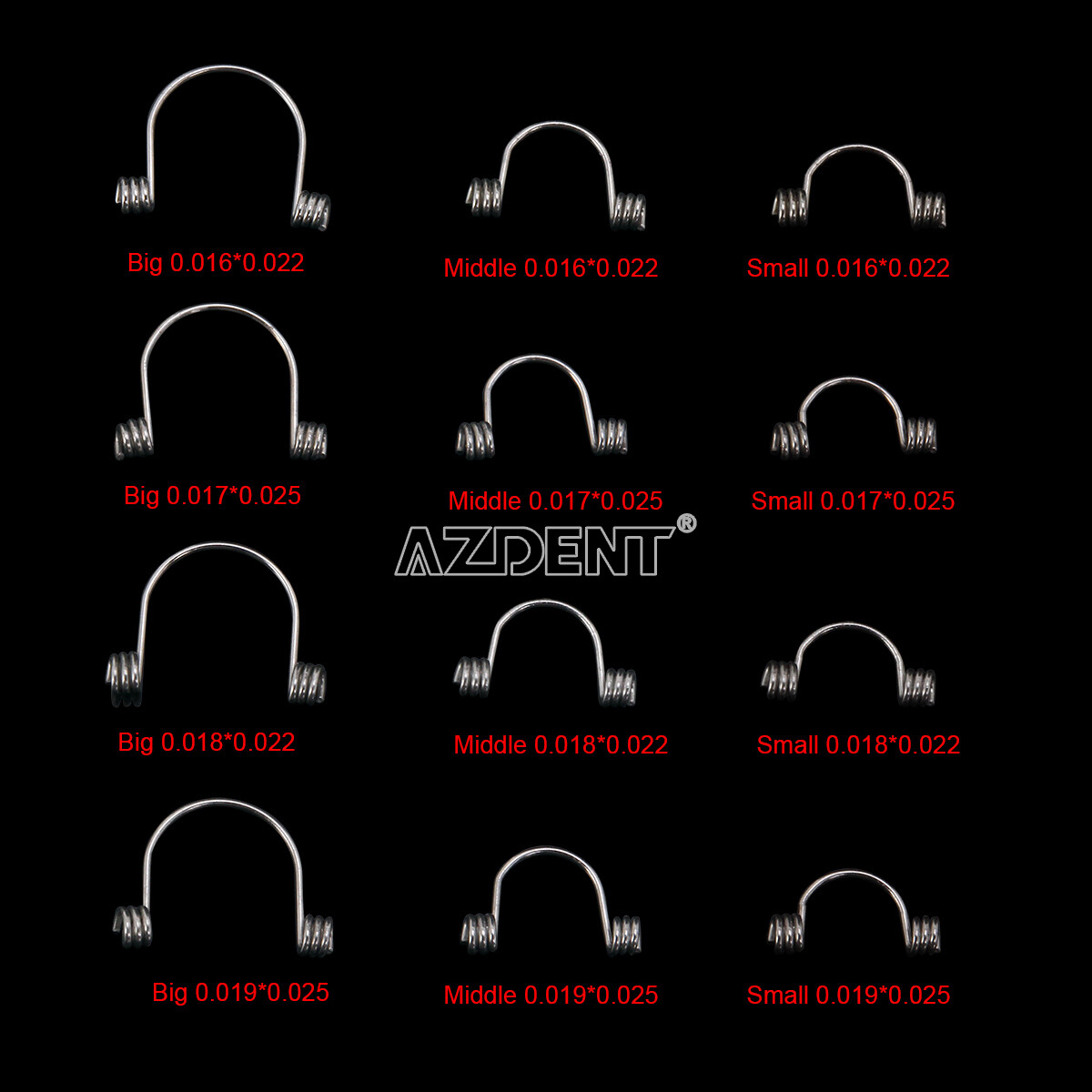 10pcs/Pack Dental Orthodontic Anterior Teeth Torque Rectangular Springs AZDENT
