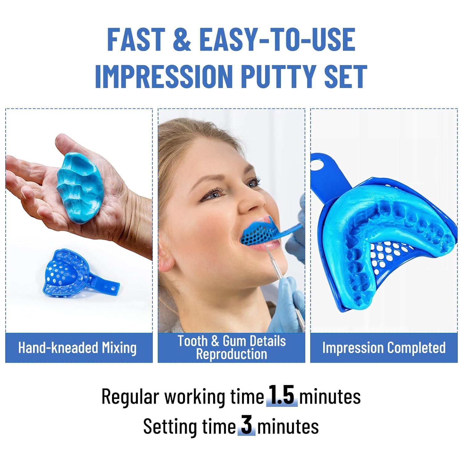 Dental Impression Putty Fast Set 800g VPS Putty (400g Base & 400g Catalyst) New
