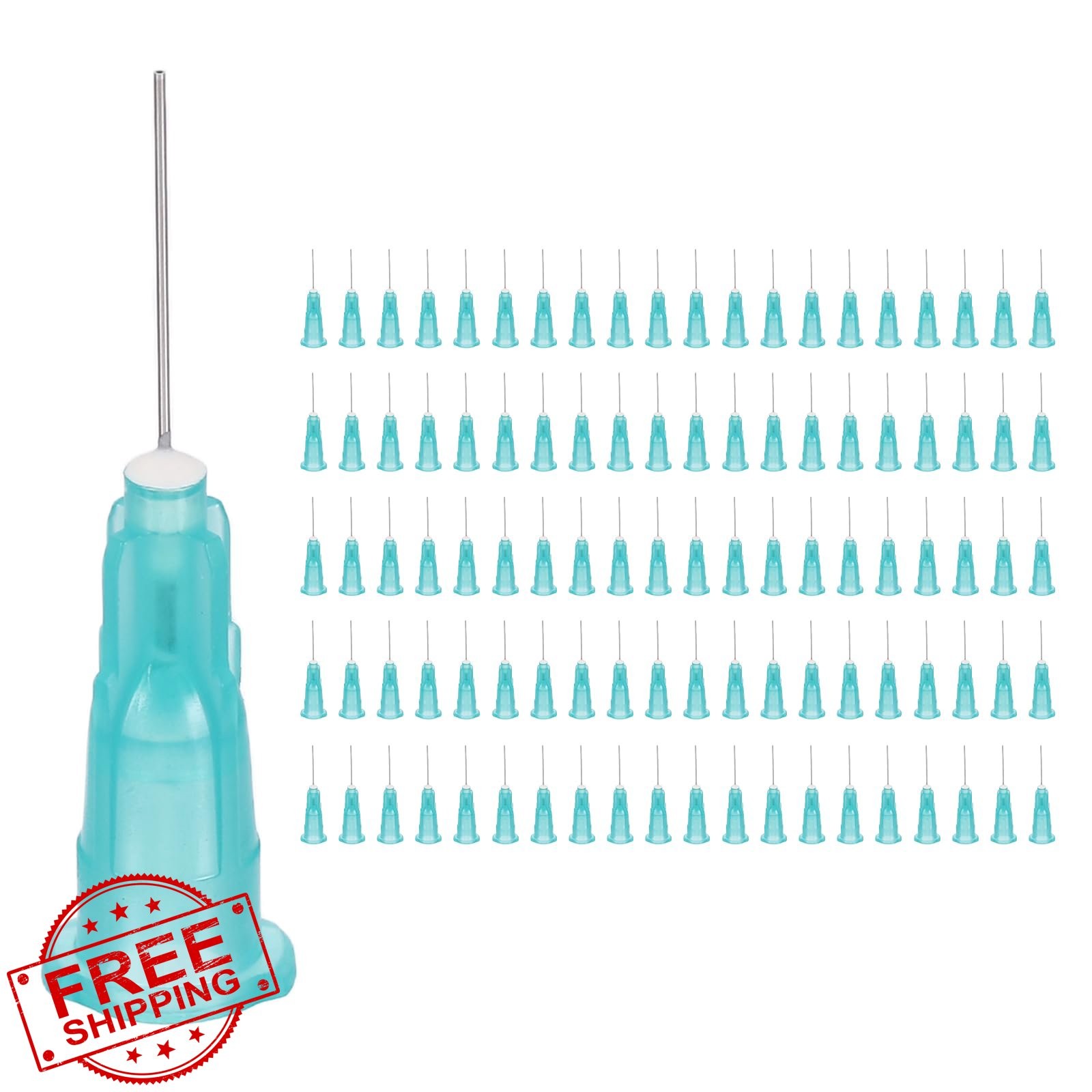 uxcell 28Ga Sky Blue Dispensing Needles 0.5 Inch 100 Pcs