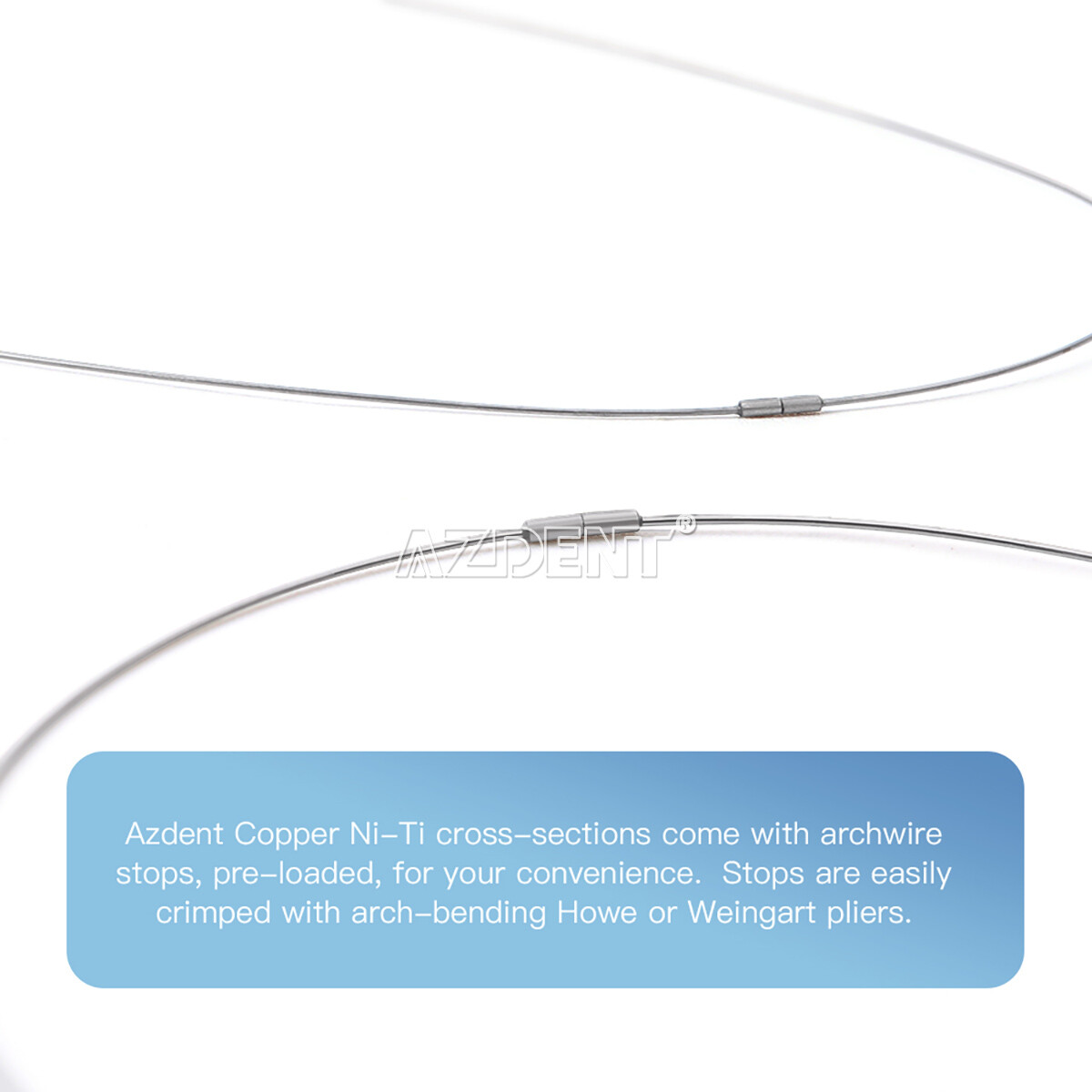 AZDENT Dental Orthodontics 35˚Cu-NiTi Round Arch Wires With Stops Preformed