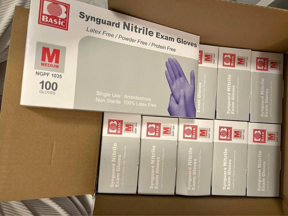 1000PCS Dental Medical Blue Nitrile Exam Gloves Latex & Powder-Free Food-Safe