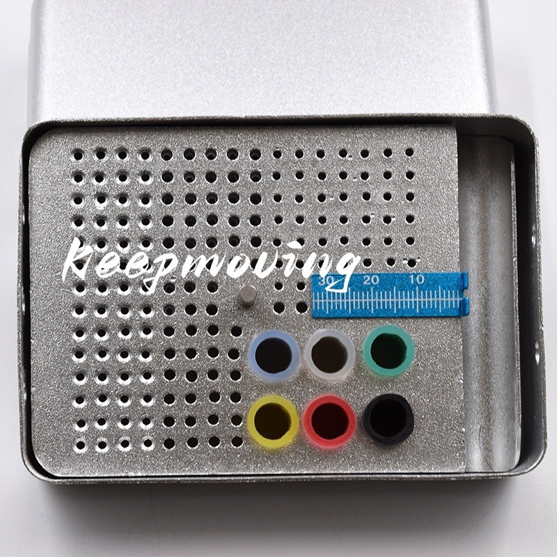 180 Holes Dental Endo Box FG Files Bur Holder Autoclave Organizer Box Ruler