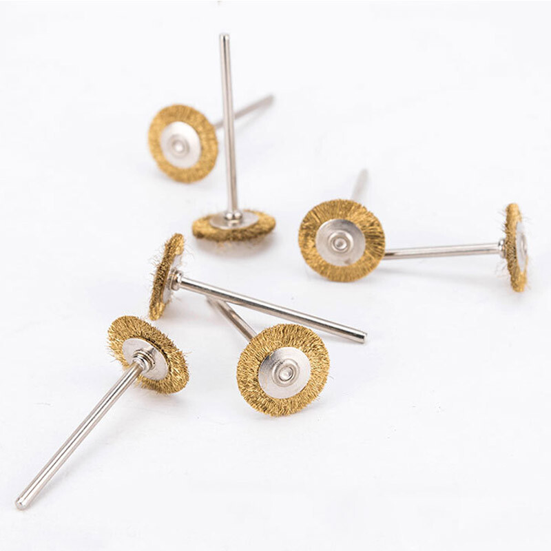 10Pcs Dental Copper Brass Wire Brush Polishing Wheel Polishes 19mm/22mm/25mm USA