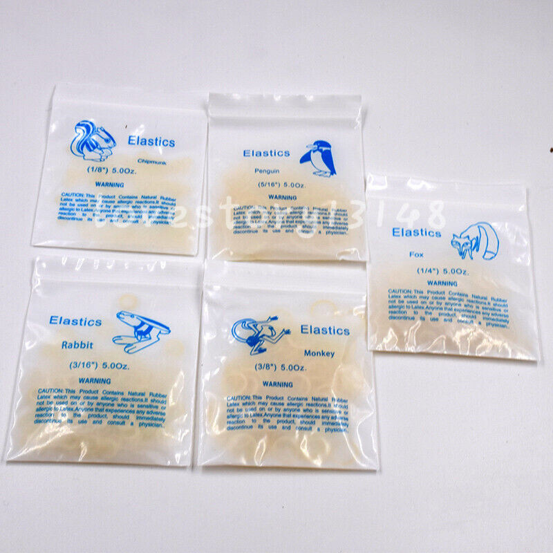 Dental Orthodontic Rubber Bands Elastics Latex Braces 3.5/4.5/6.5Oz 100x/Bag