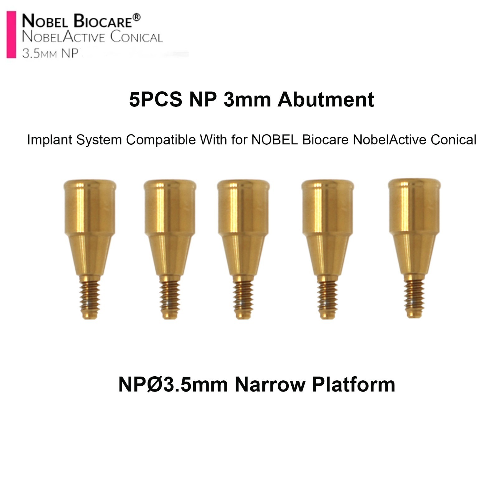 Dental Locator Abutment NP RP Compatible with Nobel NBL Active Implant AH 1–5mm