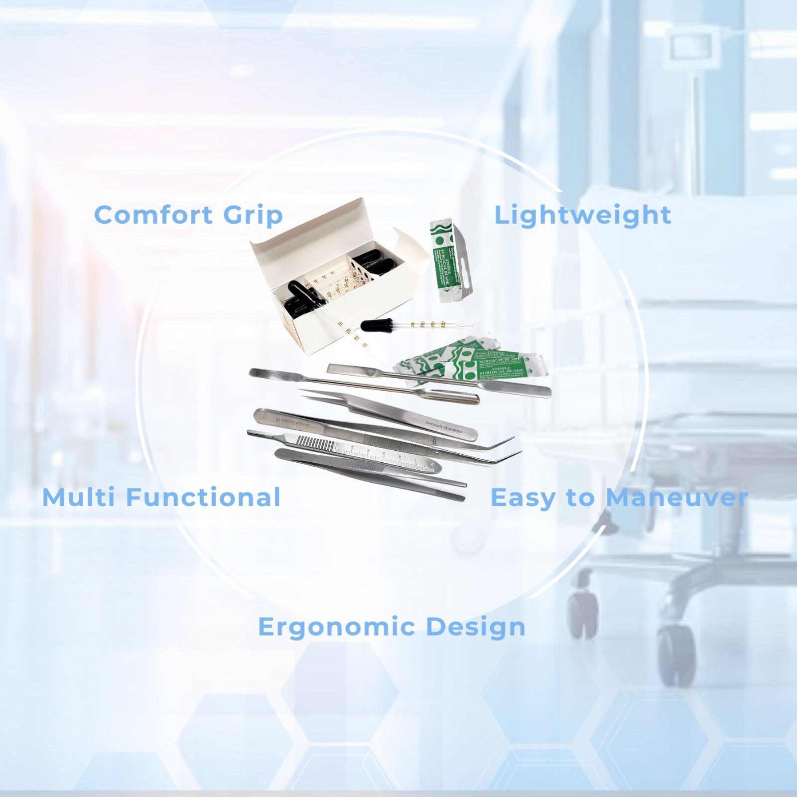 28pc Pharmacy Medical Lab Spatulas & Pipettes Science Chem Lab Kit For Students