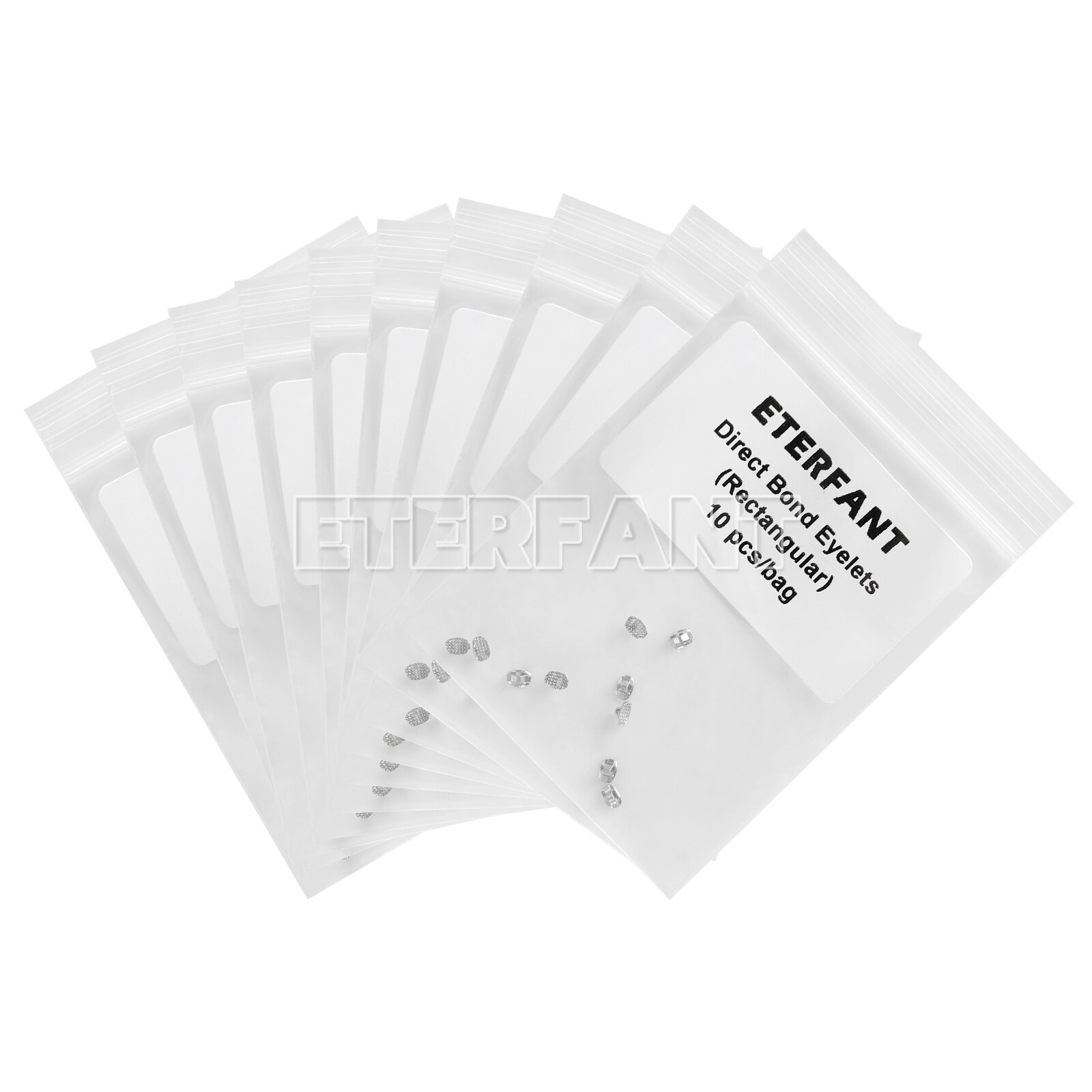 10PCs ETERFANT Dental Orthodontic Lingual Buttons Round/Rectangular Bondable